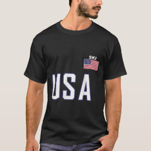Usa Flag Skiing Team Cool Ski Equipment For Skier T-Shirt
