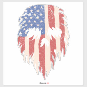 USA Flag Skull Beard Distressed Patriotic Design
