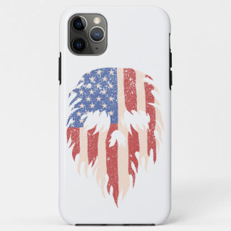 USA Flag Skull Beard | Distressed Patriotic Design iPhone 11 Pro Max Case