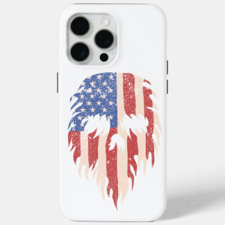 USA Flag Skull Beard | Distressed Patriotic Design iPhone 15 Pro Max Case