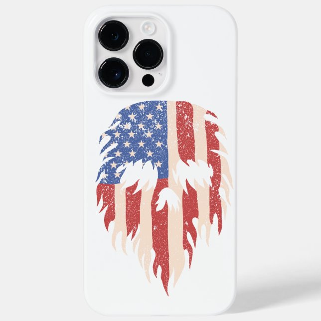 USA Flag Skull Beard | Distressed Patriotic Design Case-Mate iPhone Case (Back)