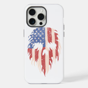 USA Flag Skull Beard   Distressed Patriotic Design iPhone 15 Pro Max Case