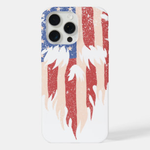 USA Flag Skull Beard   Distressed Patriotic Design iPhone 15 Pro Max Case