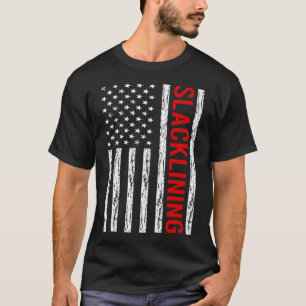 USA Flag Slacklining Slackline Slackliner T-Shirt