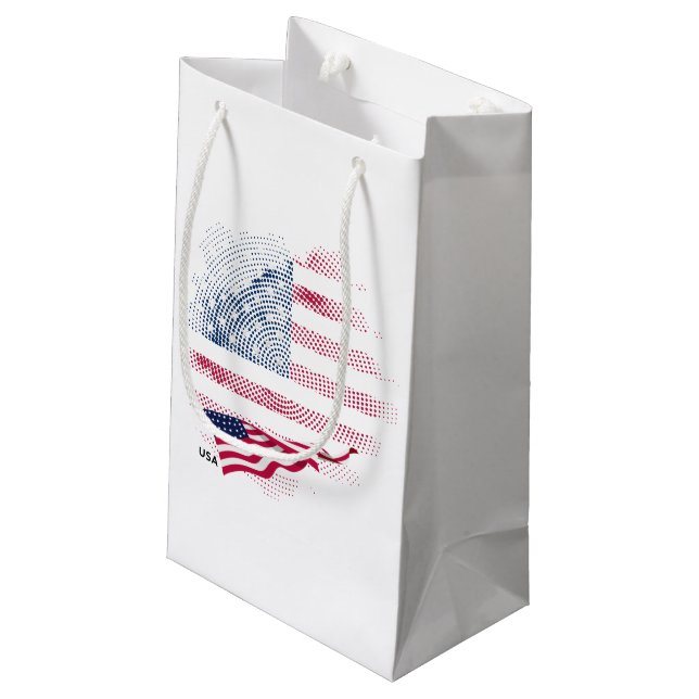 USA flag Small Gift Bag (Back Angled)