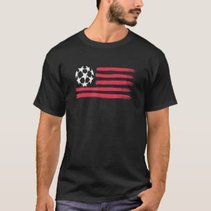 USA Flag Soccer Ball Cool Futbol Equipment Men Wom T-Shirt