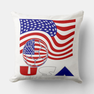 USA Flag Soccer Ball Cushion
