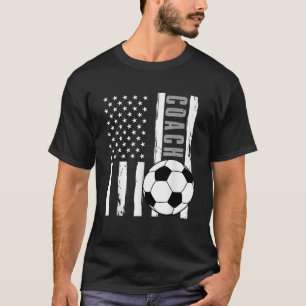 USA Flag Soccer Coach Funny Soccer Trainer America T-Shirt