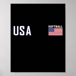 Usa Flag Softll Team Equipment Women Men Softll Poster