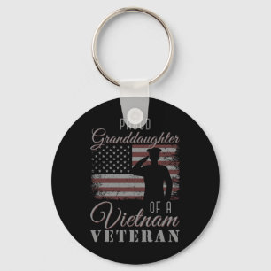 Usa Flag Soldier Proud Granddaughter Of A Vietnam Key Ring