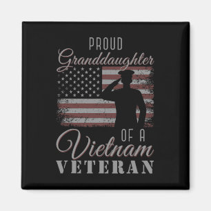 Usa Flag Soldier Proud Granddaughter Of A Vietnam  Magnet