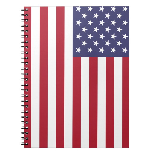 USA Flag Spiral Notebook Dairy Journal For School (Front)