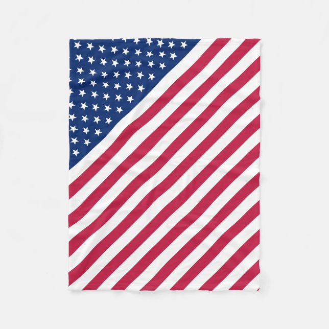 USA Flag Stars and Stripes Baby Fleece Blanket (Front)