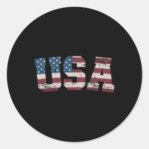 Usa Flag Stars And Stripes For Patriotic Independe Classic Round Sticker