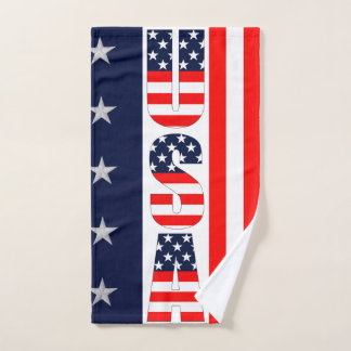 USA Flag Stars & Stripes Custom Hand Towel