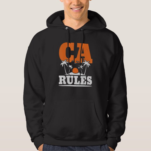 USA Flag State America Travel Californian Californ Hoodie (Front)