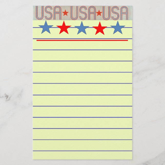 USA Flag Stationery (Front)