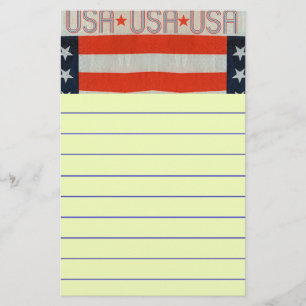 USA Flag Stationery