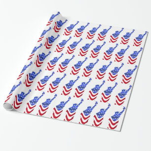 USA Flag Statue of Liberty Wrapping Paper