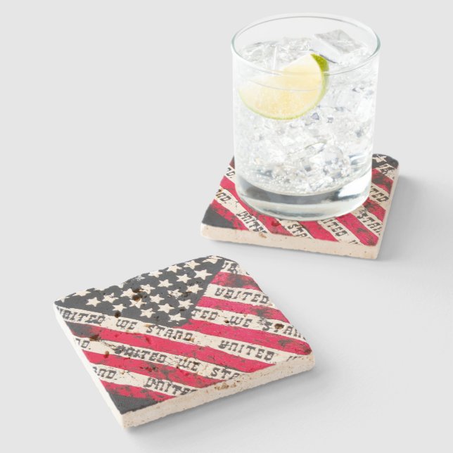 USA Flag Stone Coaster (Side)