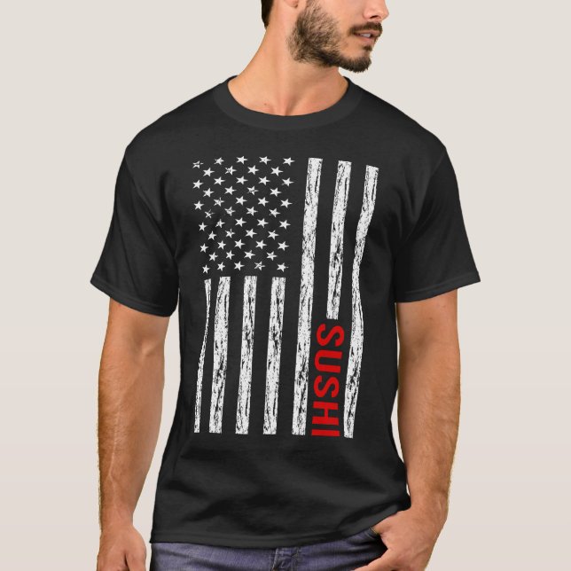USA Flag Sushi Making T-Shirt (Front)