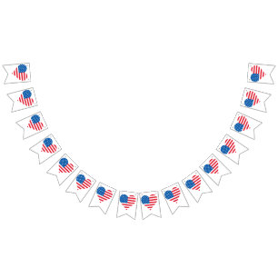 Usa Flag Swallowtail Party Bunting Banner
