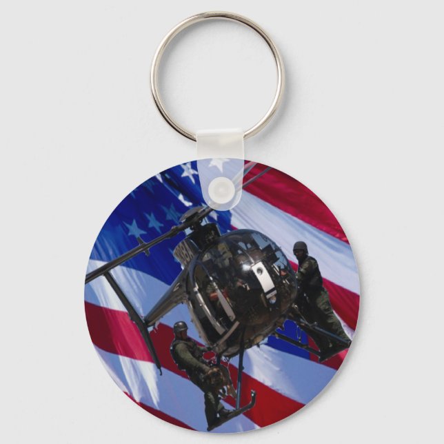 USA FLAG SWAT HELICOPTER KEY RING (Front)
