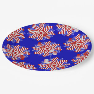 USA Flag-Teabag Folding S11b-PAPER PARTY PLATES