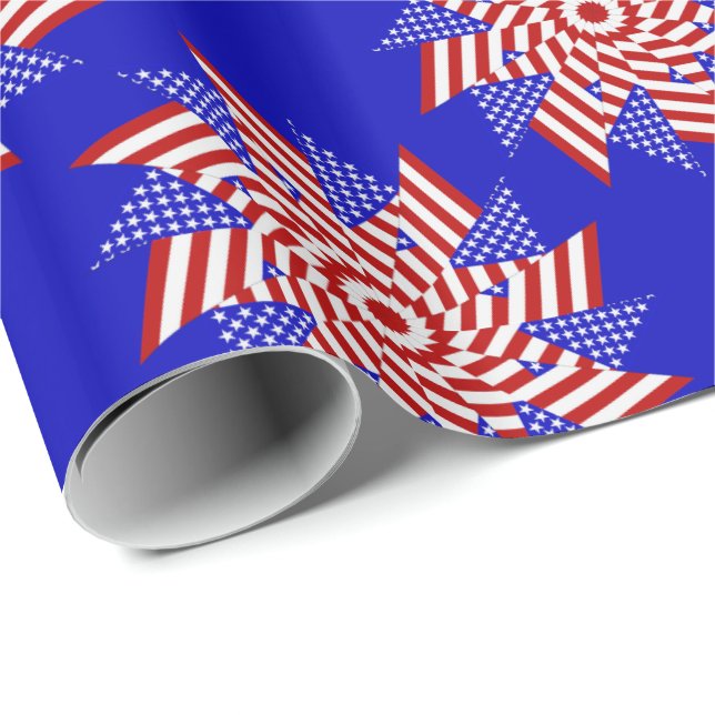USA Flag Teabag Folding s13B-GIFT WRAPPING PAPER (Roll Corner)
