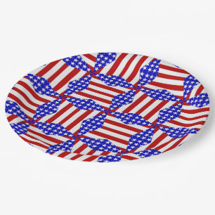 USA Flag-Teabag Folding S2-PAPER PARTY PLATES