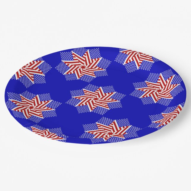 USA Flag-Teabag Folding S8b-PAPER PARTY PLATES (Angled)