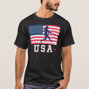 Usa Flag Team Softball 4th Of July 4 T-Shirt