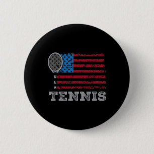 Usa Flag Tennis Mens Womens Us Tennis Lover Team S 6 Cm Round Badge