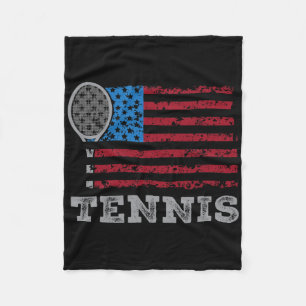 Usa Flag Tennis Mens Womens Us Tennis Lover Team S Fleece Blanket