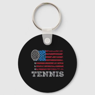 Usa Flag Tennis Mens Womens Us Tennis Lover Team S Key Ring