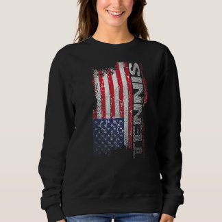 Usa Flag Tennis Tennis Player Sweatshirt