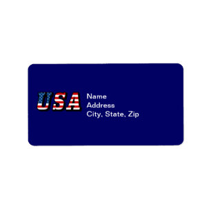 USA Flag Text Address Labels