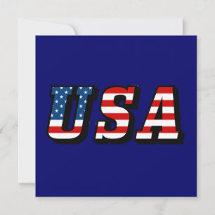 USA Flag Text Invitation
