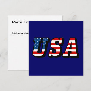 USA Flag Text Invitation