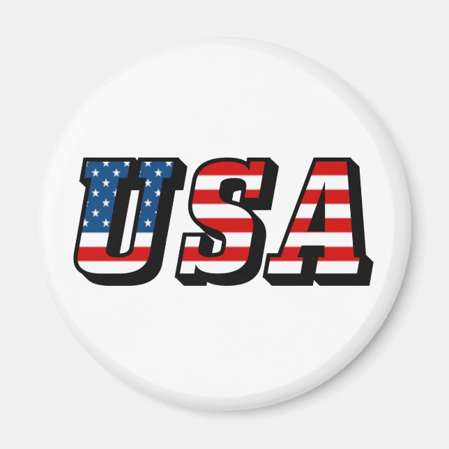USA Flag Text Magnet (Front)