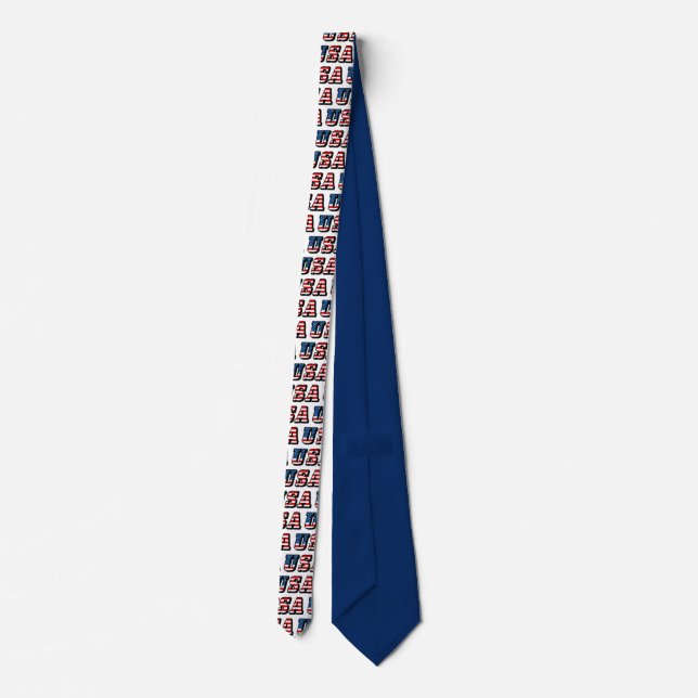 USA Flag Text Necktie (Back)
