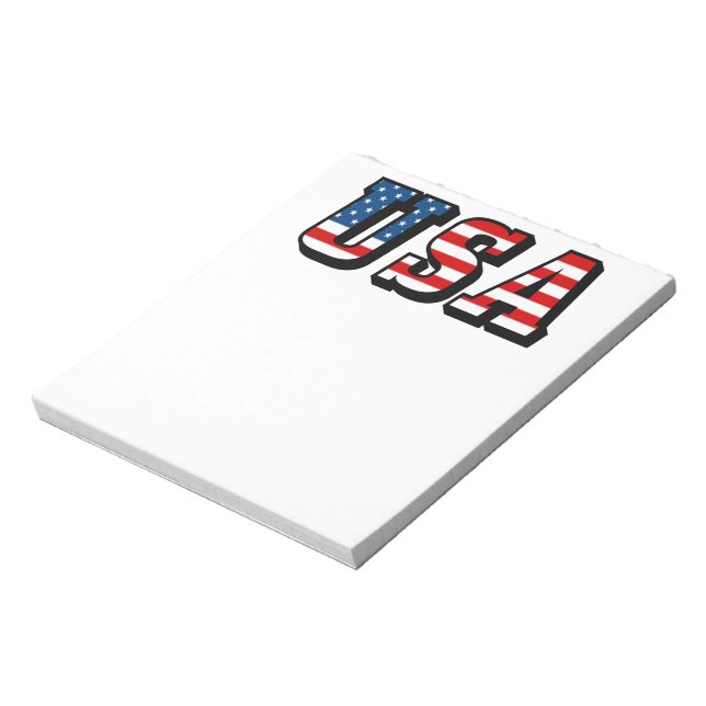 USA Flag Text Notepad (Rotated)