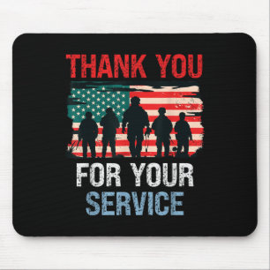 Usa Flag Thank You For Your Service - Memorial Mouse Mat