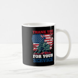 Usa Flag Thank You For Your Service - Veterans Coffee Mug