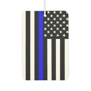 USA Flag The Thin Blue Line Theme Car Air Freshener