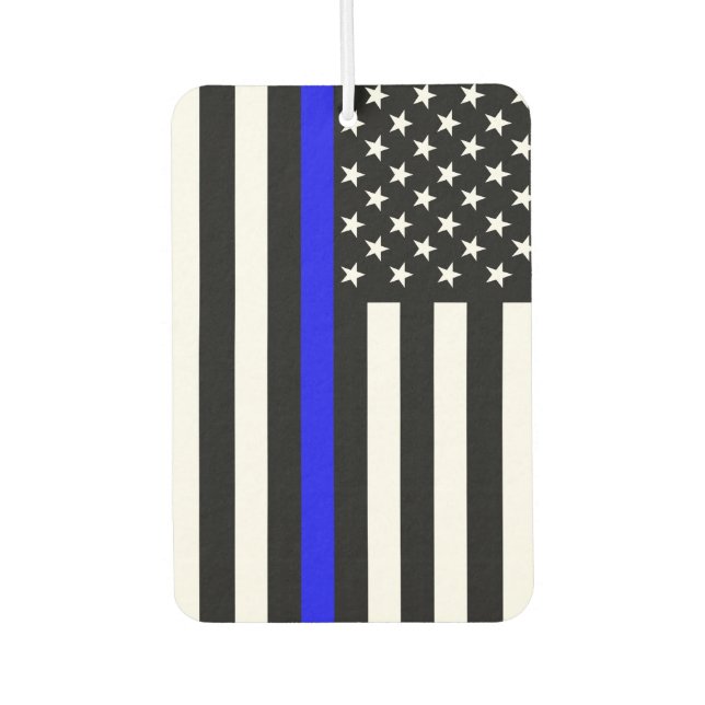 USA Flag The Thin Blue Line Theme Car Air Freshener (Front)