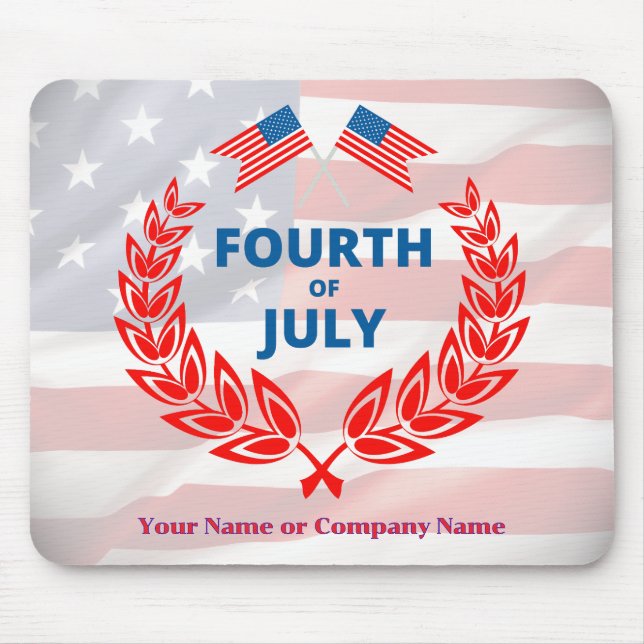 USA Flag Theme Custom 4th of July Business Mouse Mat (Front)