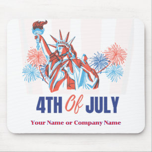 USA Flag Theme Custom 4th of July Business Mouse Mat