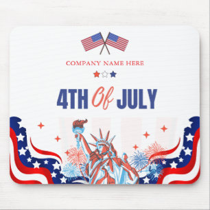 USA Flag Theme Custom 4th of July Business Mouse Mat