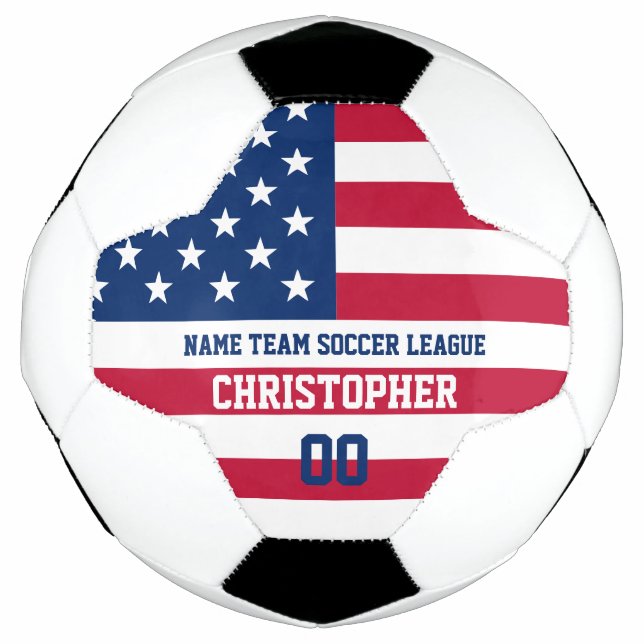 USA flag theme player name & number Football (Front)